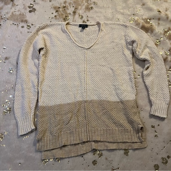 Lauren Ralph Lauren M Cream and Tan Color Block Sweater - Picture 4 of 6